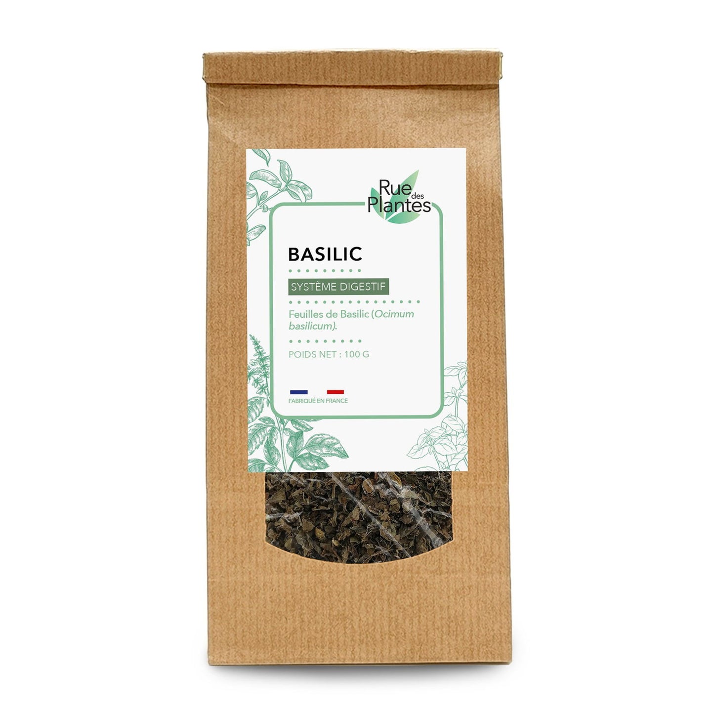 Achat Basilic feuille coupée Tisane - Rue Des Plantes