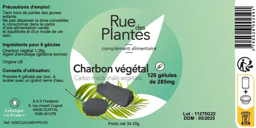 Achat Charbon végétal actif - Rue Des Plantes