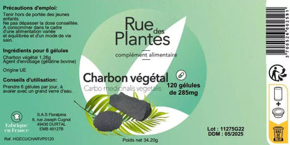 Charbon végétal actif - Rue Des Plantes