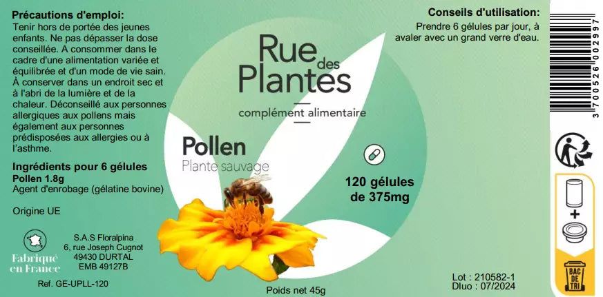 Achat Pollen - Rue Des Plantes