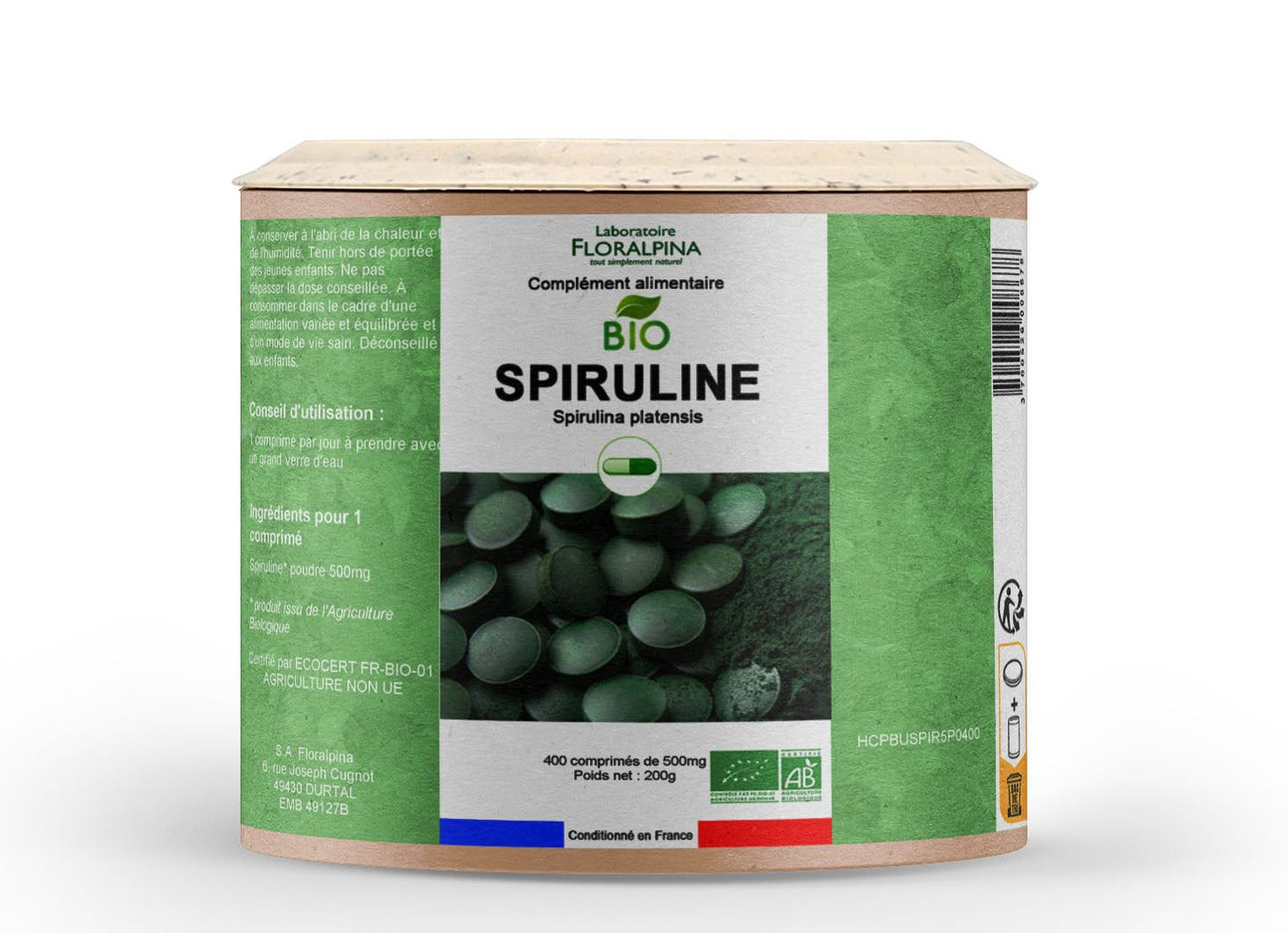 Achat Spiruline 500mg - Rue Des Plantes