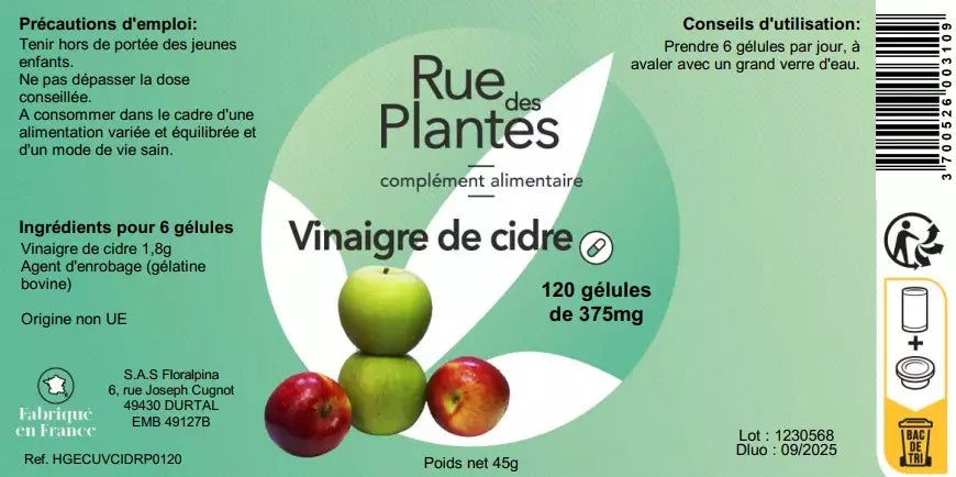 Vinaigre de cidre - Rue Des Plantes